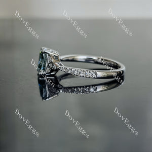 Doveggs cushion pave colored moissanite engagement ring