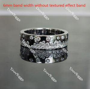 Doveggs round full eternity textured/without textured moissanite/lab grown diamond wedding band-8mm band width