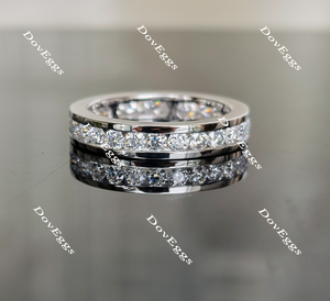 Doveggs Eternity channel set moissanite wedding band/lab diamond band-4.2mm band width