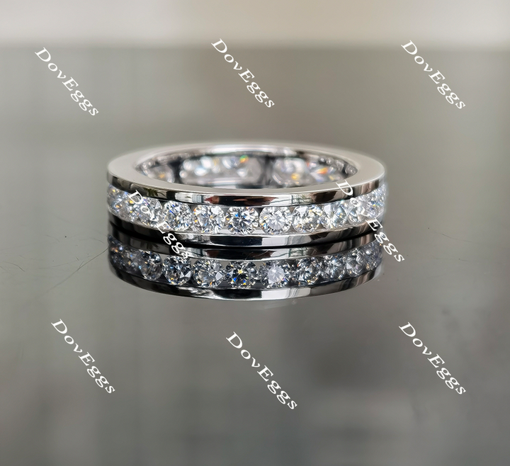 Doveggs Eternity channel set moissanite wedding band/lab diamond band-4.2mm band width - DovEggs-Seattle