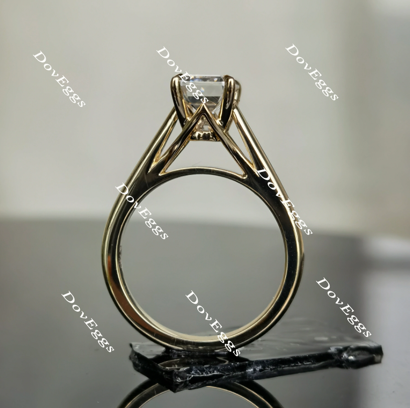 Doveggs solitaire emerald moissanite engagement ring
