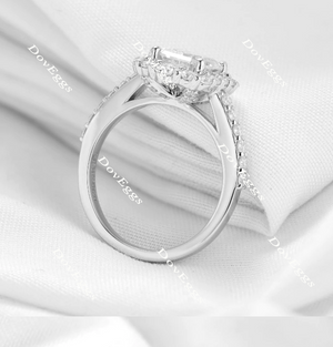 Doveggs asscher halo moissanite engagement ring