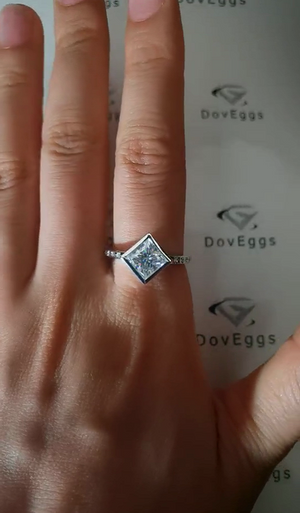 Doveggs princess art deco moissanite engagement ring