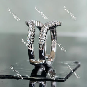 Doveggs half eternity pave round curved moissanite/lab grown diamond enhancer-7.6mm band width