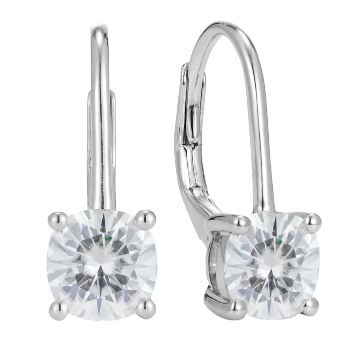 Doveggs square cushion hoop moissanite earrings for women