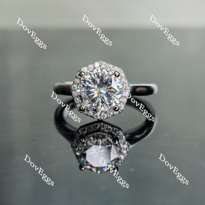 Doveggs cathedral halo moissanite engagement ring