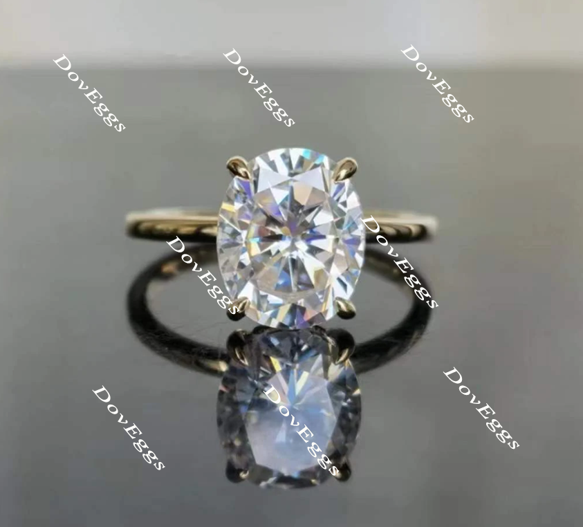 hidden halo moissanite engagement ring