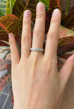 Doveggs round half eternity moissanite/lab grown diamond engagement ring wedding bands-2.8mm band width