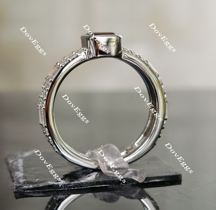 Doveggs black emerald eternity pave moissanite engagement ring