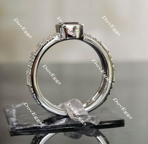 Doveggs black emerald eternity pave moissanite engagement ring