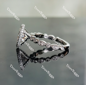 Doveggs pear pave halo moissanite engagement ring