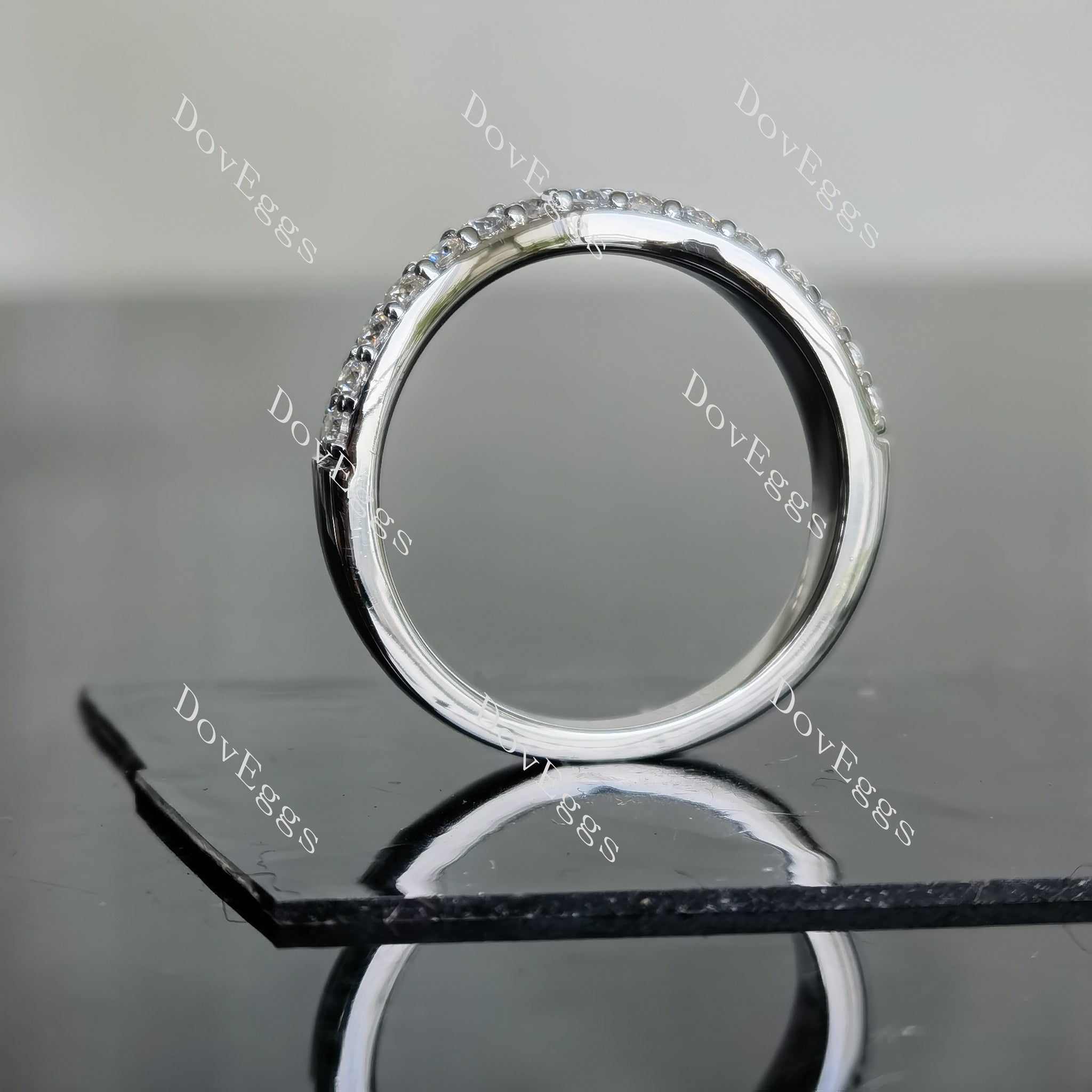 doveggs cushion halo moissanite bridal set (3 rings)