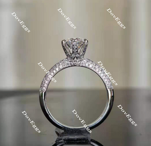 doveggs round half eternity pave moissanite engagement ring