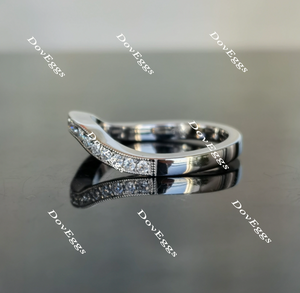 Doveggs round curved moissanite/lab grown diamond wedding band-2.2mm band width