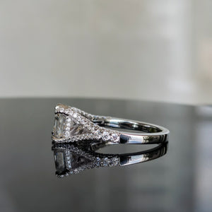 Doveggs The Brooklyn split shank Asscher sterling silver ring