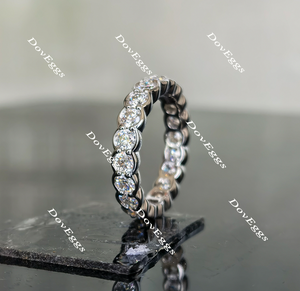 Paula’s 3mm round moissanite/lab grown diamond eternity wedding band-4mm band width