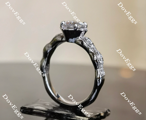 DovEggs art deco cushion moissanite engagement ring