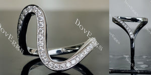 Doveggs round pave curved moissanite/lab grown diamond wedding band-2.1mm band width