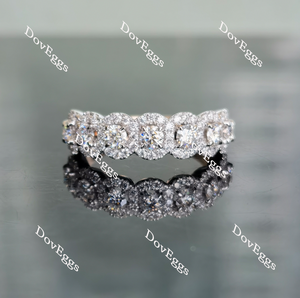 Doveggs half eternity pave round moissanite/lab grown diamond wedding band-2.2mm band width