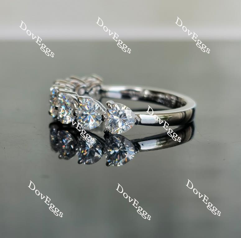 Doveggs heart seven stone moissanite wedding band-2.5mm band width