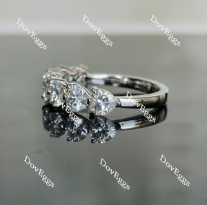 Doveggs heart seven stone moissanite wedding band-2.5mm band width