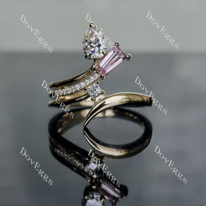 Doveggs pear art deco vintage moissanite engagement ring
