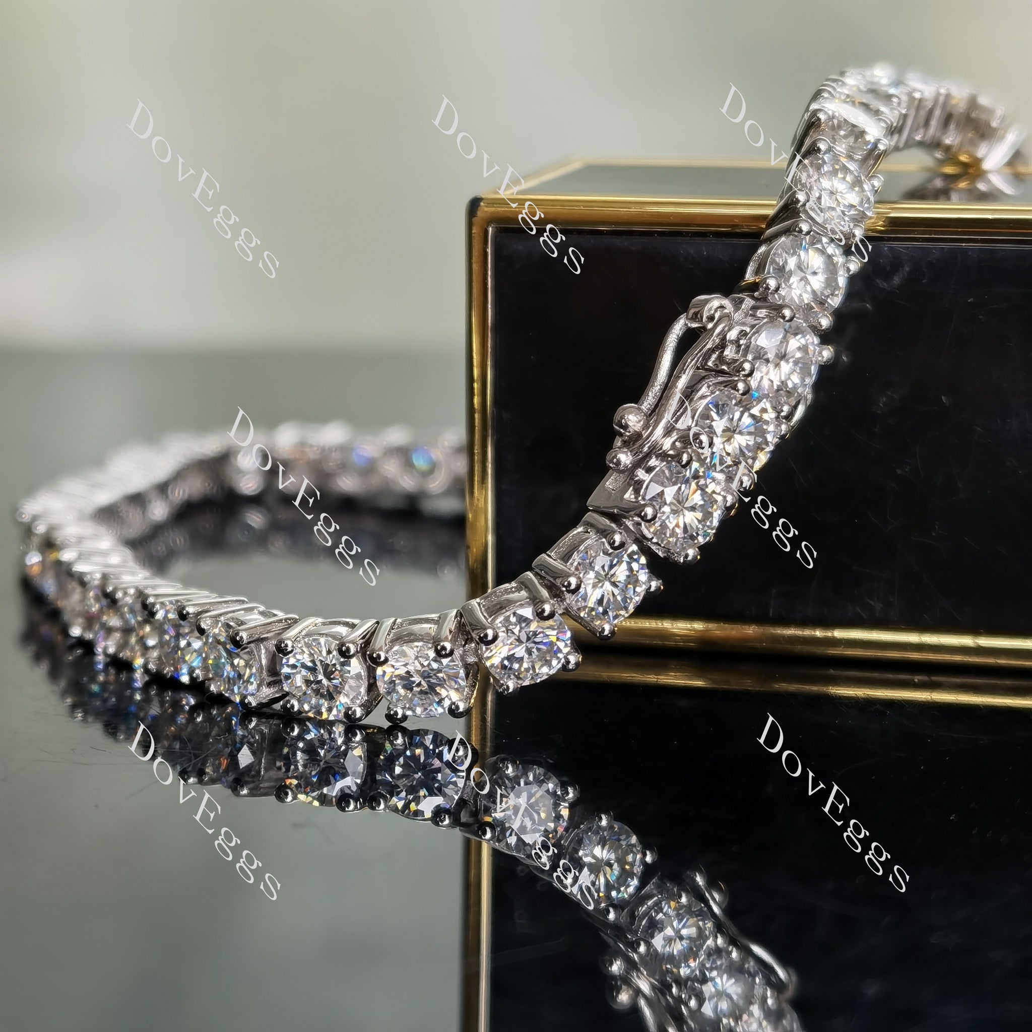 Doveggs round GHI color moissanite/lab grown diamond tennis bracelet