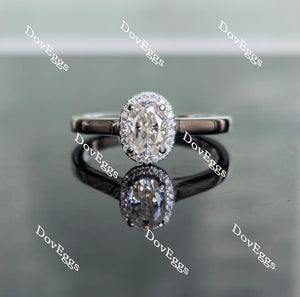 Doveggs cathedral halo moissanite engagement ring