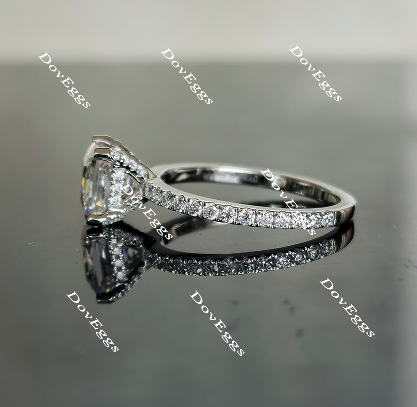 Doveggs princess pave moissanite engagement ring