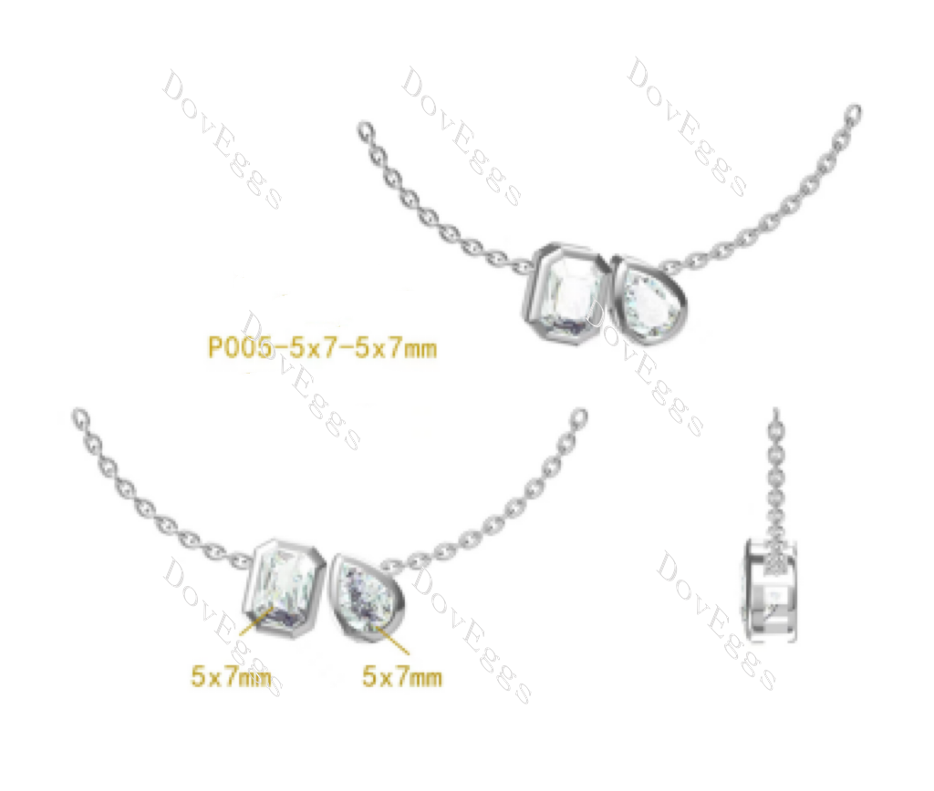 Doveggs bezel sterling silver pendant necklace (with 17 inch length chain)
