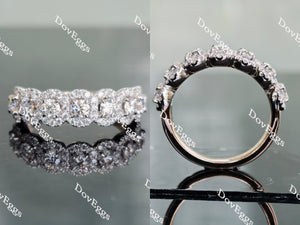 Doveggs half eternity pave round moissanite/lab grown diamond wedding band-2.2mm band width