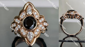 black sapphire colored gem ring 