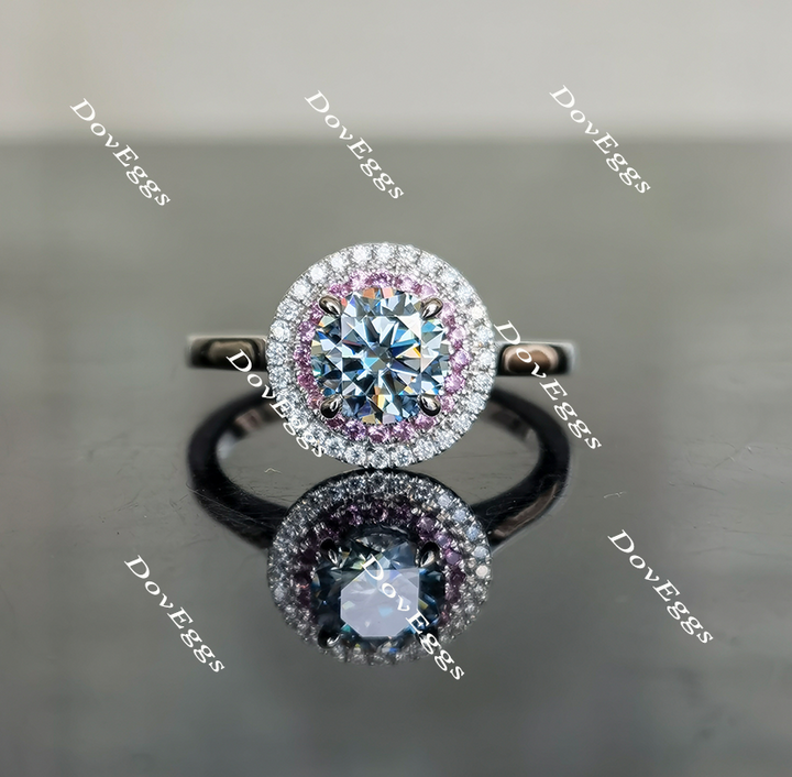 Doveggs round halo moissanite engagement ringXR1019 - DovEggs-Seattle