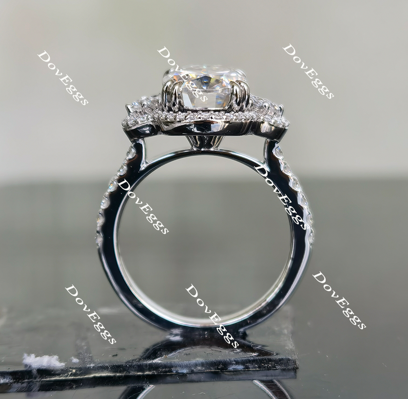 Doveggs floral moissanite engagement ring for women