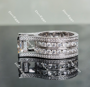 Doveggs paved moissanite engagement ring