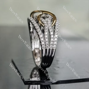 Doveggs knot half eternity pave moissanite/lab grown diamond wedding band-3.7mm band width