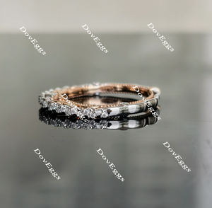Doveggs round vintage moissanite ring/lab grown diamond wedding bands-2.7mm band width