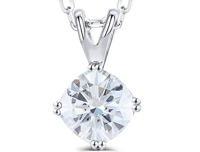Doveggs double prongs cushion moissanite pendant necklace for women (pendant only) - DovEggs-Seattle