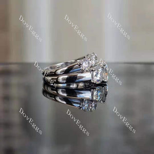 Doveggs five stone moissanite/lab grown diamond wedding band-2.0mm band width