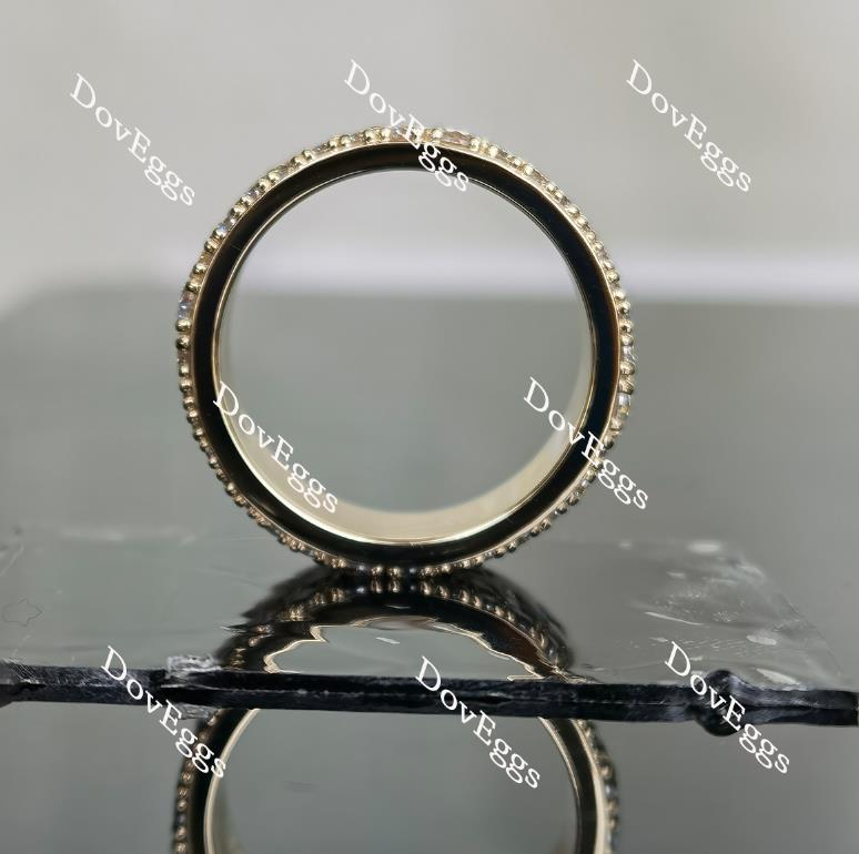 Doveggs round full eternity textured/without textured moissanite/lab grown diamond wedding band-8mm band width