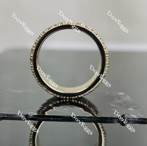 Doveggs round full eternity textured/without textured moissanite/lab grown diamond wedding band-8mm band width