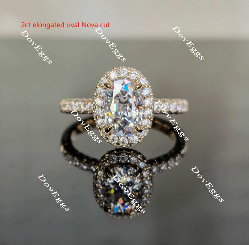 halo moissanite engagement ring