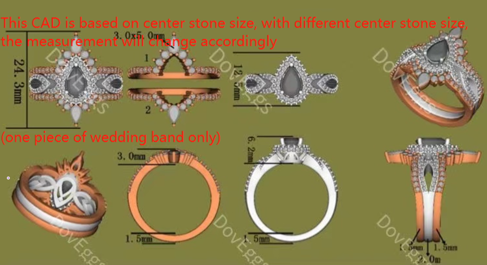 Doveggs half eternity paved moissanite/lab grown diamond wedding band(one piece of wedding band 1 only)-1.5mm band width