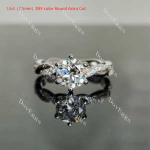 KD’s histone round curved band moissanite engagement ring