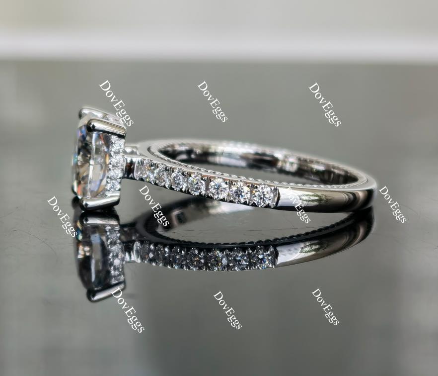 Doveggs cushion paved moissanite engagement ring