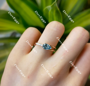 Follow Your Arrow smokey sparks grey pear moissanite engagement ring
