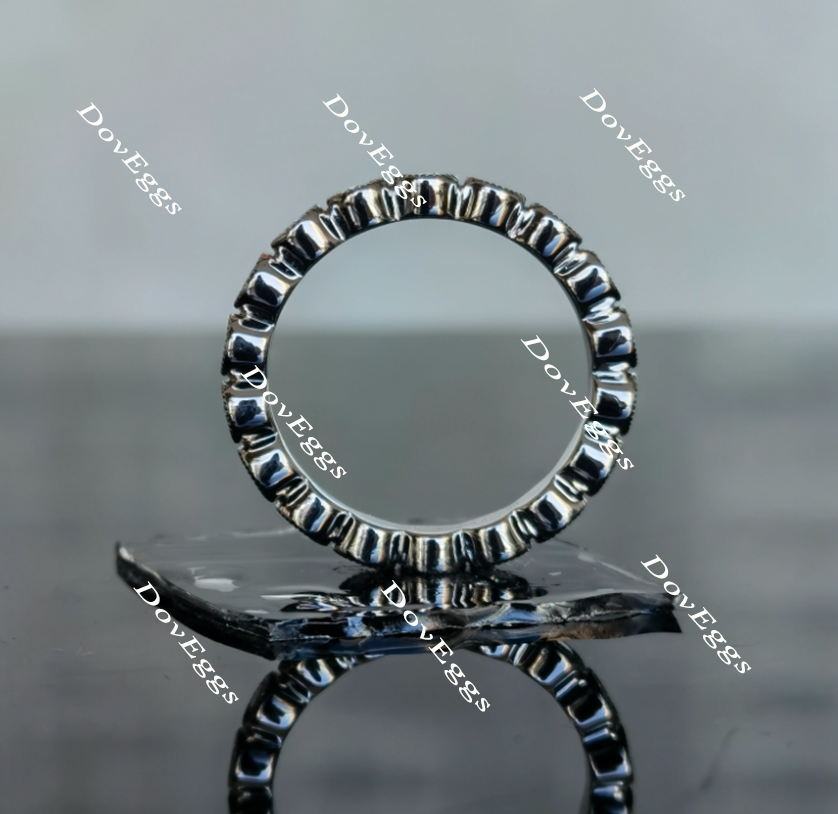 Doveggs round full eternity moissanite/lab grown diamond wedding bands-3.3mm band width