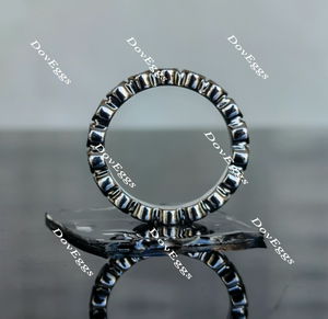 Doveggs round full eternity moissanite ring/lab grown diamond wedding bands-3.3mm band width
