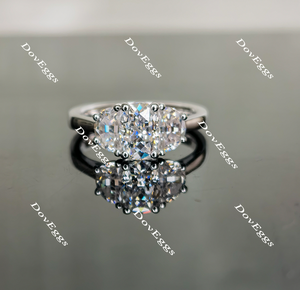 three stone moissanite engagement ring