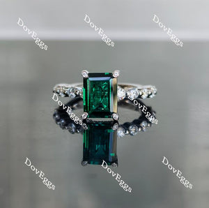 Doveggs emerald shape zambia emerald colored gem engagement ring
